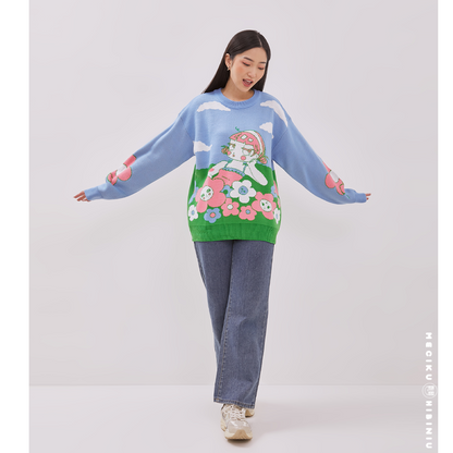Flower Bum Knit Sweater