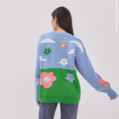 Flower Bum Knit Sweater