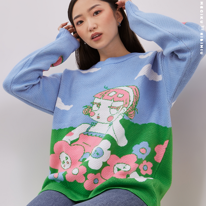 Flower Bum Knit Sweater