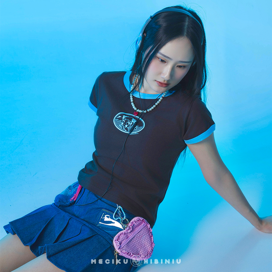 Ocean Fitted Ringer Baby Tee