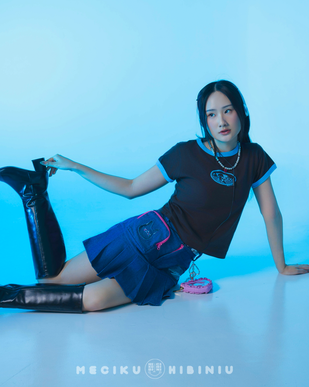 Ocean Fitted Ringer Baby Tee