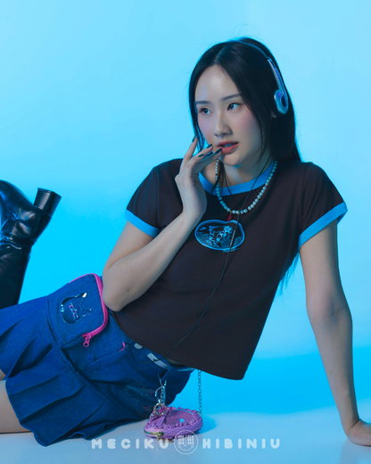 Ocean Fitted Ringer Baby Tee