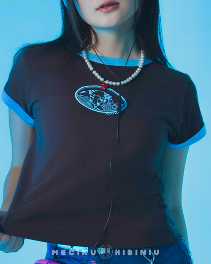 Ocean Fitted Ringer Baby Tee