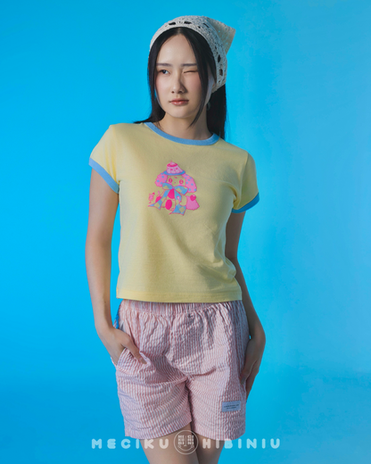 Pudding Fitted Ringer Baby Tee