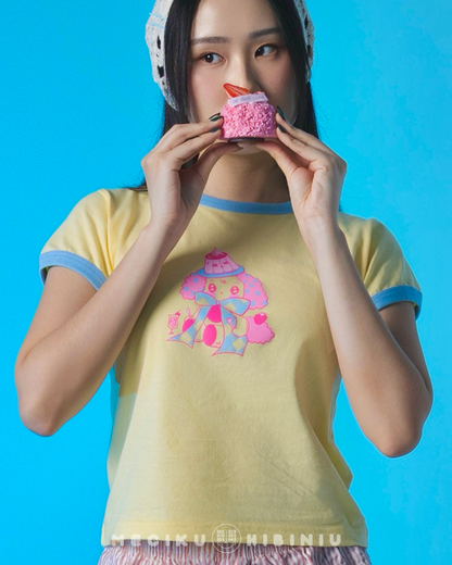 Pudding Fitted Ringer Baby Tee