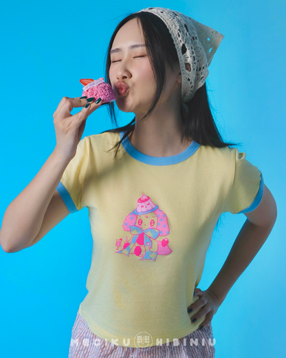 Pudding Fitted Ringer Baby Tee