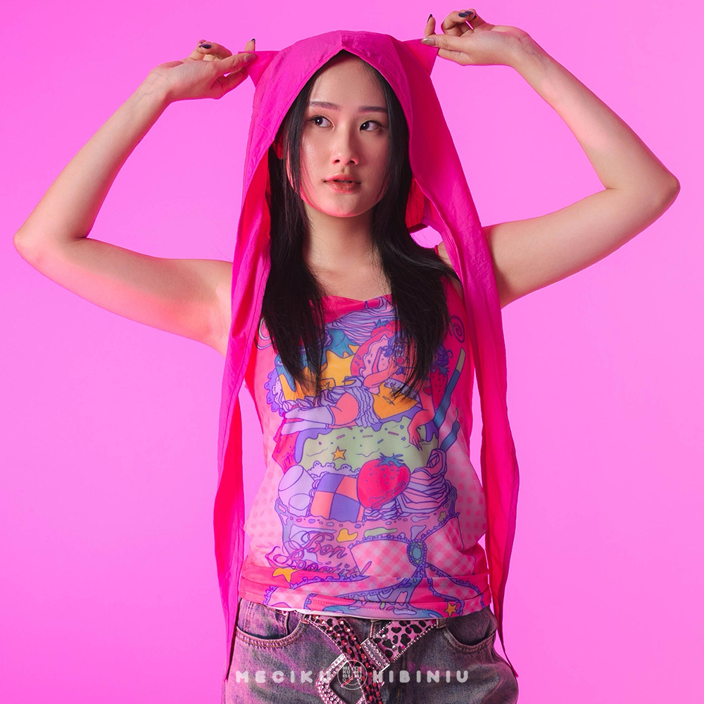 Dream Parfait Double-Layered Mesh Tanktop