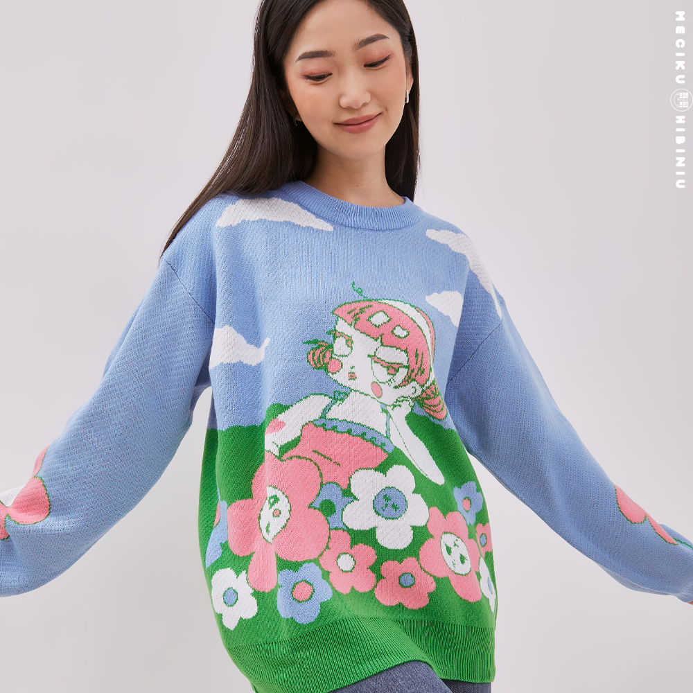Flower Bum Knit Sweater