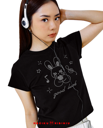 Good Luck Bling Rhinestone Baby Tee