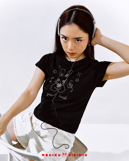 Good Luck Bling Rhinestone Baby Tee