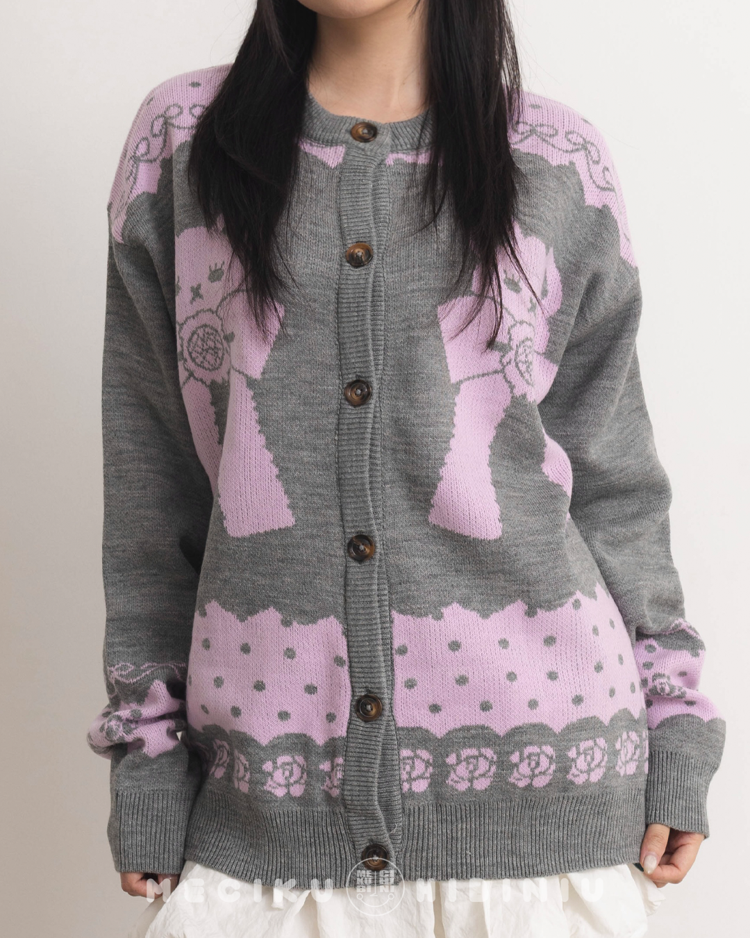 Darling Grey Round Neck Knit Cardigan Sweater