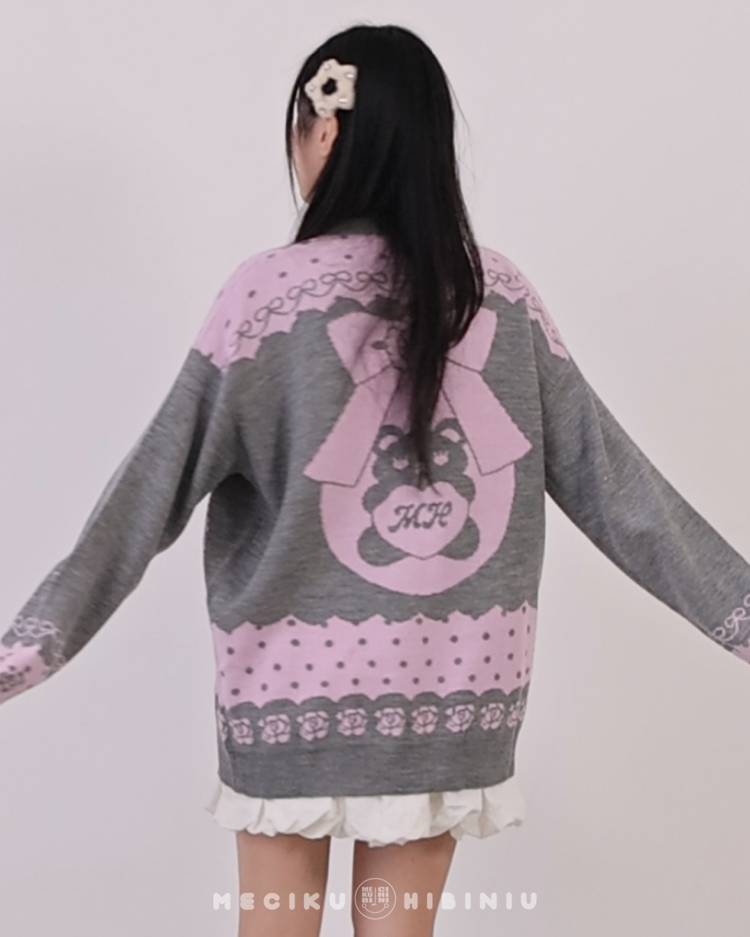 Darling Grey Round Neck Knit Cardigan Sweater