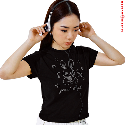 Good Luck Bling Rhinestone Baby Tee