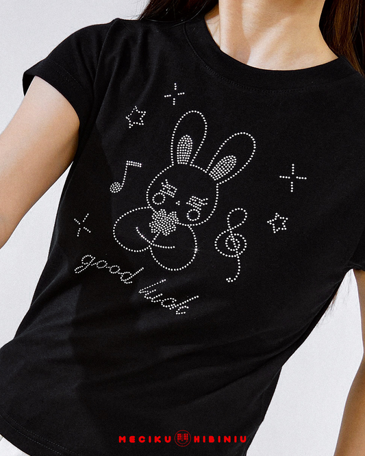 Good Luck Bling Rhinestone Baby Tee